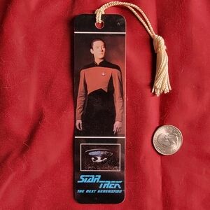 Star Trek The Next Generation Bookmark 1991 Vintage Data Collectible